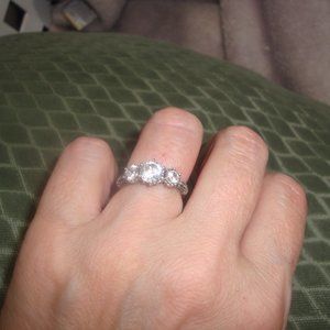 Sterling silver and cz ring size 6